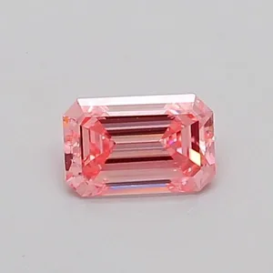 0.31ct EMERALD Fancy Vivid Pink VS2 Coloured Lab diamond
