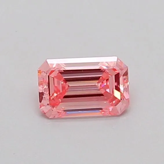 0.31ct EMERALD Fancy Vivid Pink VS2 Coloured Lab diamond
