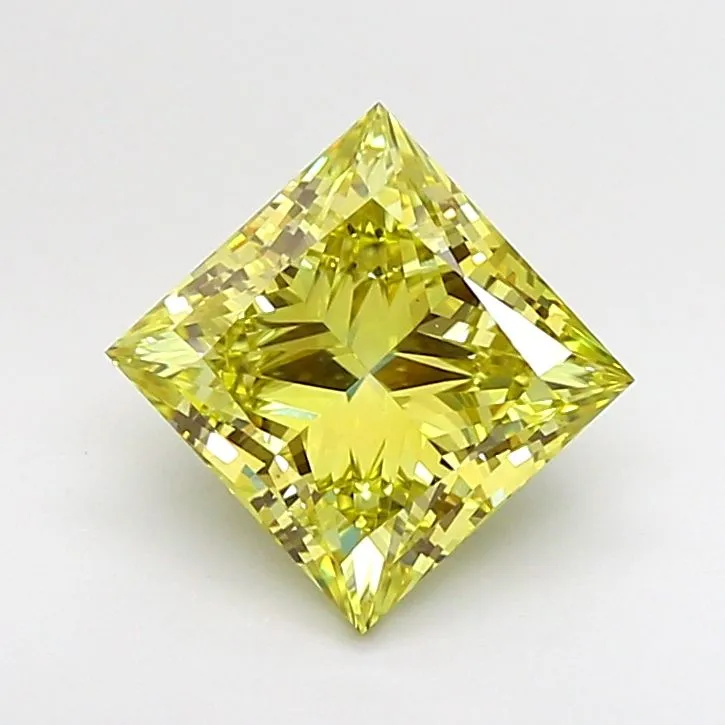 2.81ct PRINCESS Fancy Intense Yellow VS1 Coloured Lab diamond