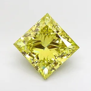 2.81ct PRINCESS Fancy Intense Yellow VS1 Coloured Lab diamond