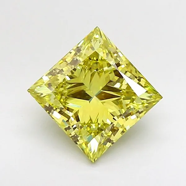 2.81ct PRINCESS Fancy Intense Yellow VS1 Coloured Lab diamond