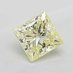 1.02ct PRINCESS Fancy Light Yellow VS1 Coloured Lab diamond