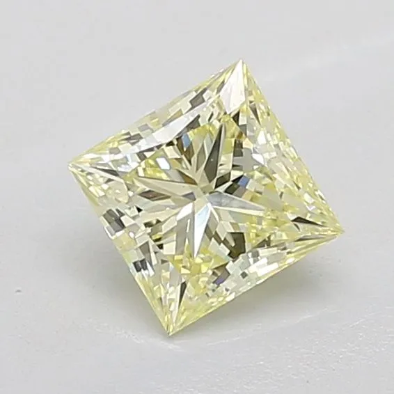 1.02ct PRINCESS Fancy Light Yellow VS1 Coloured Lab diamond