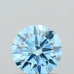 0.66ct ROUND Fancy Vivid Blue VVS1 Coloured Lab diamond