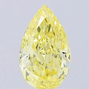 0.89ct PEAR Fancy Yellow VVS2 Coloured Lab diamond