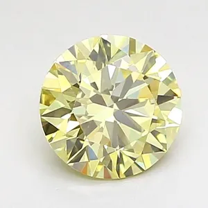 1.02ct ROUND Fancy Light Yellow VS1 Coloured Lab diamond