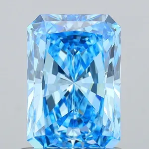 1.08ct RADIANT Fancy Vivid Blue VVS2 Coloured Lab diamond