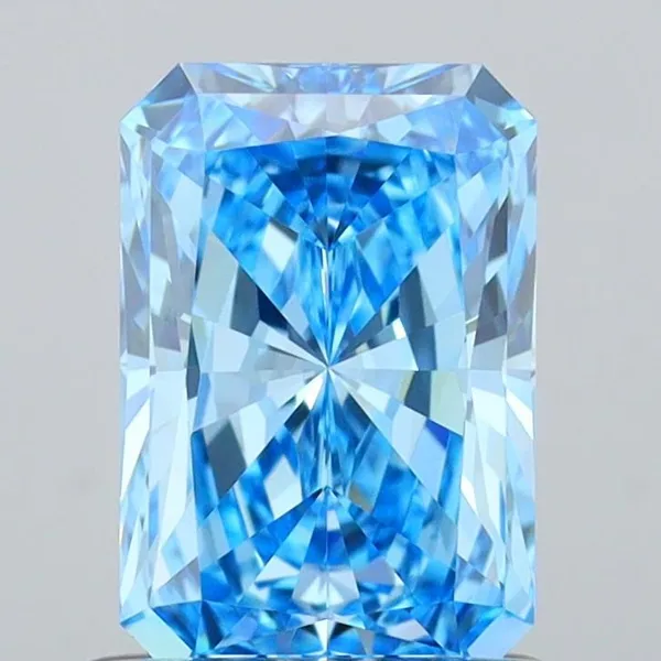 1.08ct RADIANT Fancy Vivid Blue VVS2 Coloured Lab diamond