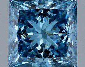 1.02ct PRINCESS Fancy Vivid Blue SI1 Coloured Lab diamond