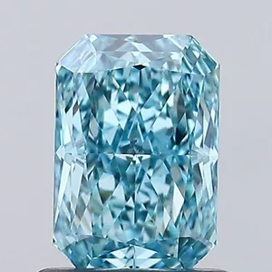 1.01ct RADIANT Fancy Vivid Greenish Blue VS1 Coloured Lab diamond
