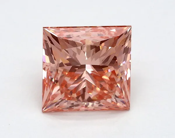 3.03ct PRINCESS Fancy Vivid Pink VS2 Coloured Lab diamond