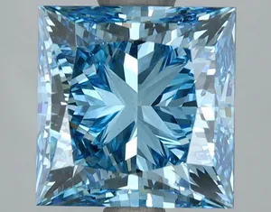 3.51ct PRINCESS Fancy Vivid Blue SI1 Coloured Lab diamond