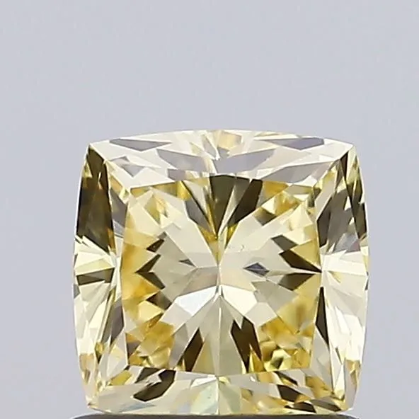 1.07ct CUSHION Fancy Yellow VVS2 Coloured Lab diamond
