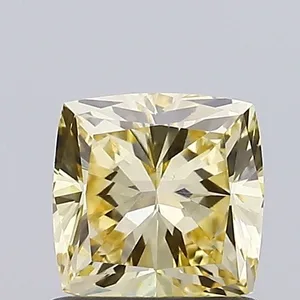 1.07ct CUSHION Fancy Yellow VVS2 Coloured Lab diamond