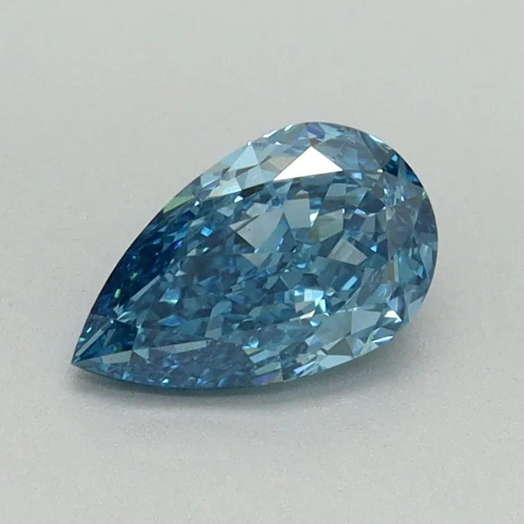 0.72ct PEAR Fancy Vivid Blue VS2 Coloured Lab diamond