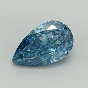 0.72ct PEAR Fancy Vivid Blue VS2 Coloured Lab diamond
