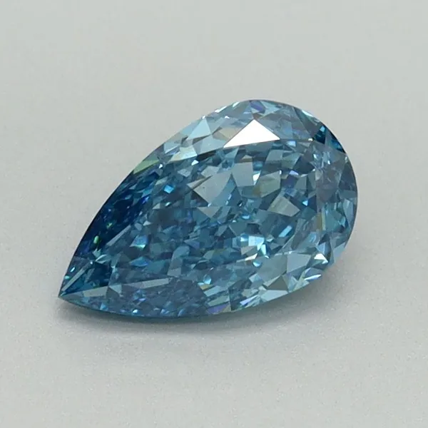 0.72ct PEAR Fancy Vivid Blue VS2 Coloured Lab diamond