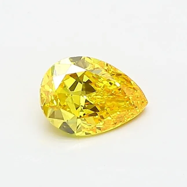 0.54ct PEAR Fancy Vivid Yellow VVS2 Coloured Lab diamond
