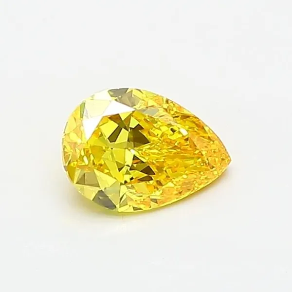 0.54ct PEAR Fancy Vivid Yellow VVS2 Coloured Lab diamond