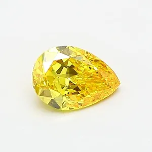 0.54ct PEAR Fancy Vivid Yellow VVS2 Coloured Lab diamond