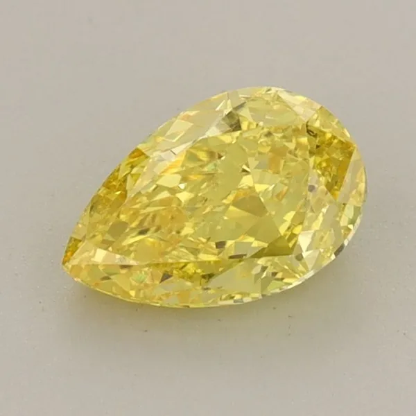 0.82ct PEAR Fancy Vivid Yellow VS1 Coloured Lab diamond