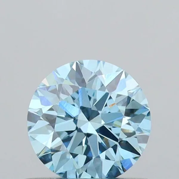 0.52ct ROUND Fancy Vivid Blue VVS2 Coloured Lab diamond