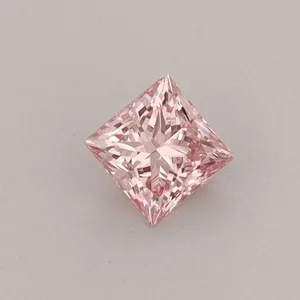 0.32ct PRINCESS Fancy Vivid Pink VVS2 Coloured Lab diamond