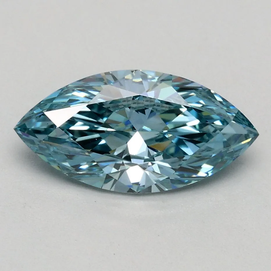 1.00ct MARQUISE Fancy Vivid Greenish Blue VS1 Coloured Lab diamond