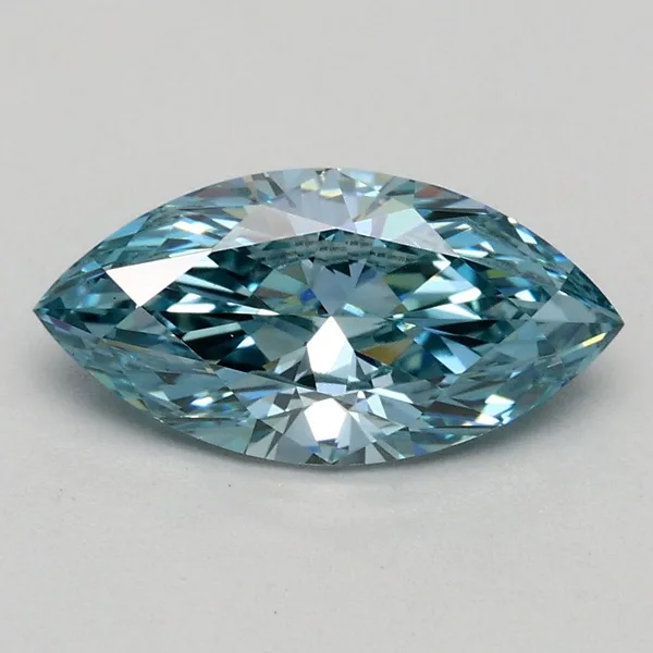 1ct MARQUISE Fancy Vivid Greenish Blue VS1 Coloured Lab diamond