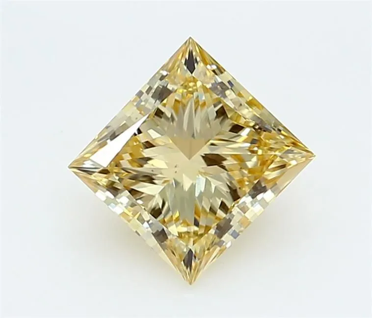 1.57ct PRINCESS Fancy Yellow VS2 Coloured Lab diamond