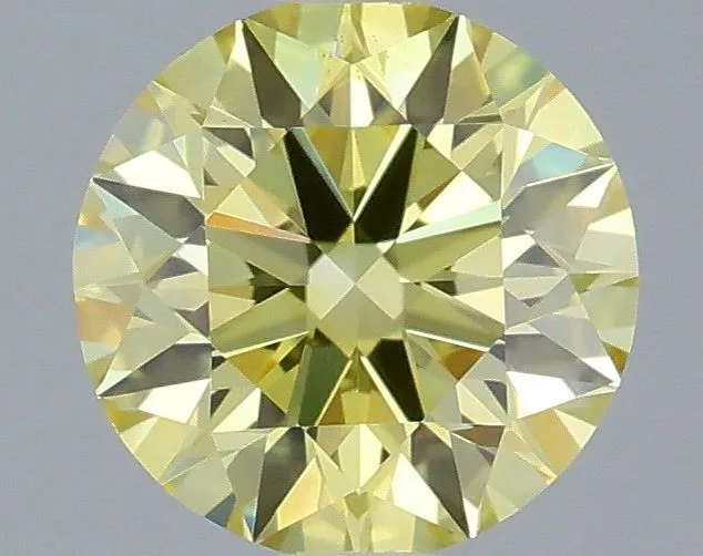 0.40ct ROUND Fancy Intense Yellow VS1 Coloured Lab diamond