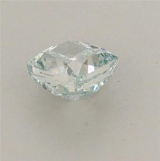 0.63ct CUSHION Fancy Intense Green Blue VS1 Coloured Lab diamond