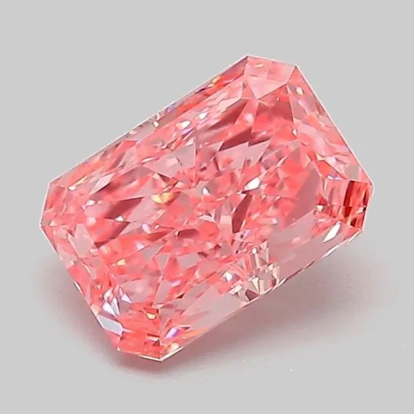 1.07ct RADIANT Fancy Vivid Pink VVS2 Coloured Lab diamond
