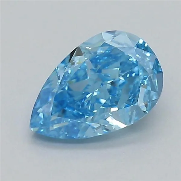 0.53ct PEAR Fancy Vivid Blue VVS2 Coloured Lab diamond