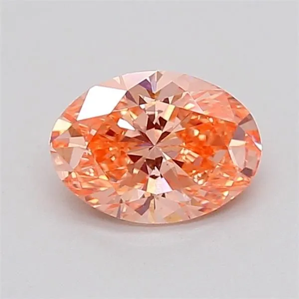 0.64ct OVAL Fancy Vivid Orangey Pink VVS2 Coloured Lab diamond