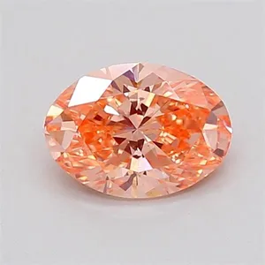 0.64ct OVAL Fancy Vivid Orangey Pink VVS2 Coloured Lab diamond