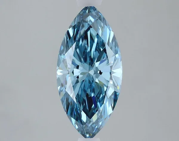 1.79ct MARQUISE Fancy Vivid Blue VVS2 Coloured Lab diamond
