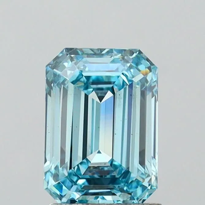 1.85ct EMERALD Fancy Vivid Blue VS1 Coloured Lab diamond