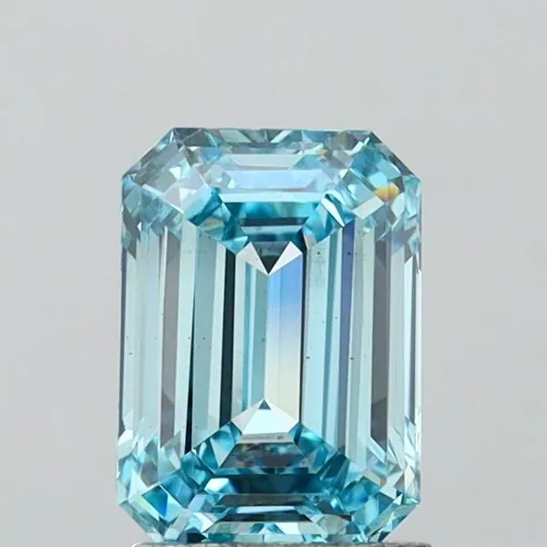 1.85ct EMERALD Fancy Vivid Blue VS1 Coloured Lab diamond