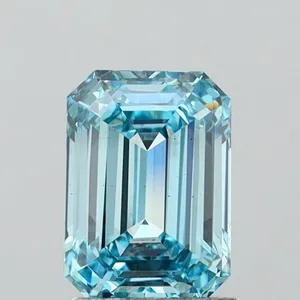 1.85ct EMERALD Fancy Vivid Blue VS1 Coloured Lab diamond