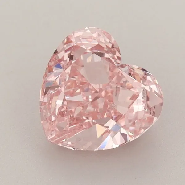 1.56ct HEART Fancy Intense Pink VS1 Coloured Lab diamond