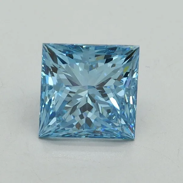 1.69ct PRINCESS Fancy Vivid Blue VVS2 Coloured Lab diamond