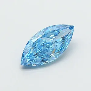 1.02ct MARQUISE Fancy Vivid Blue VVS2 Coloured Lab diamond