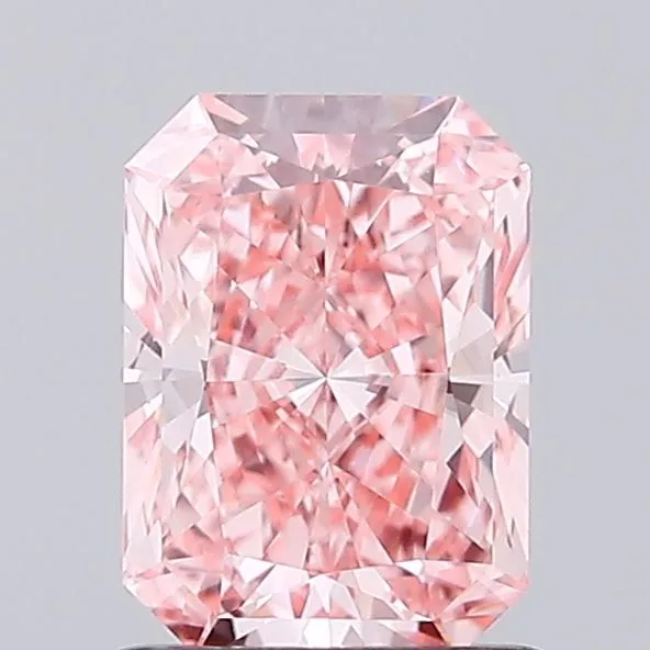 1.09ct RADIANT Fancy Vivid Pink VS1 Coloured Lab diamond