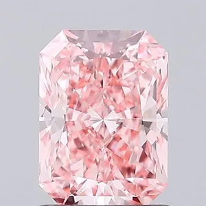 1.09ct RADIANT Fancy Vivid Pink VS1 Coloured Lab diamond