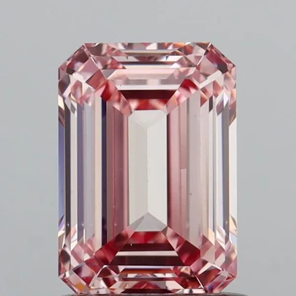 1.11ct EMERALD Fancy Intense Pink VS2 Coloured Lab diamond