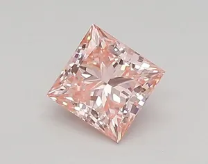 0.48ct PRINCESS Fancy Vivid Pink VVS2 Coloured Lab diamond