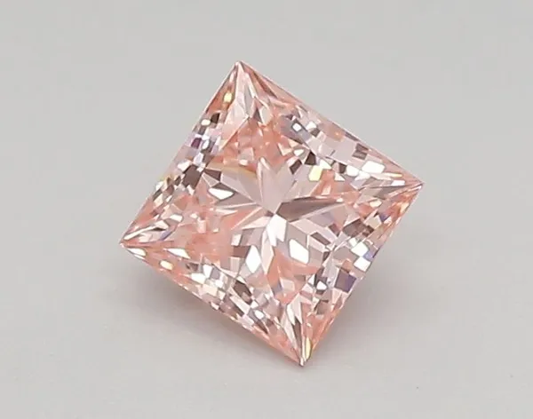0.48ct PRINCESS Fancy Vivid Pink VVS2 Coloured Lab diamond