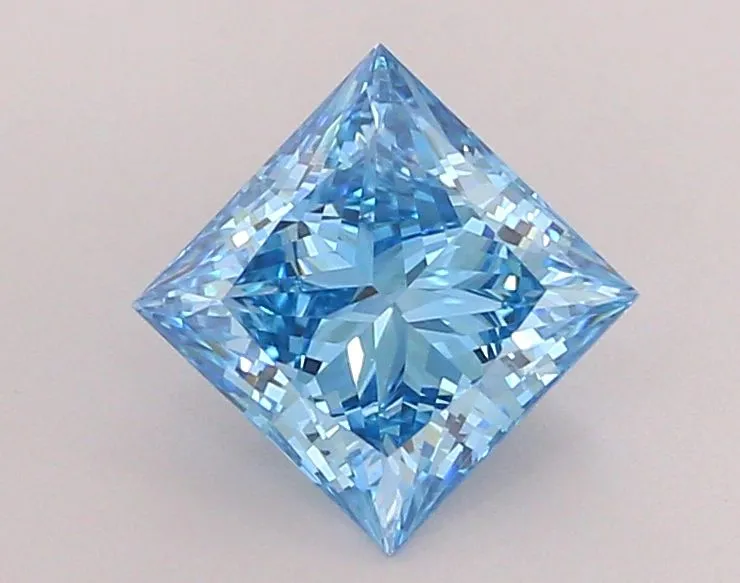 1.56ct PRINCESS Fancy Vivid Blue VS1 Coloured Lab diamond