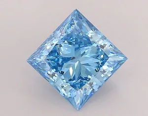 1.56ct PRINCESS Fancy Vivid Blue VS1 Coloured Lab diamond